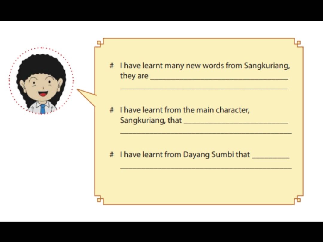 Kunci Jawaban Bahasa Inggris Kelas 9 halaman 139 cerita Sangkuriang dan Dayang Sumbi.*