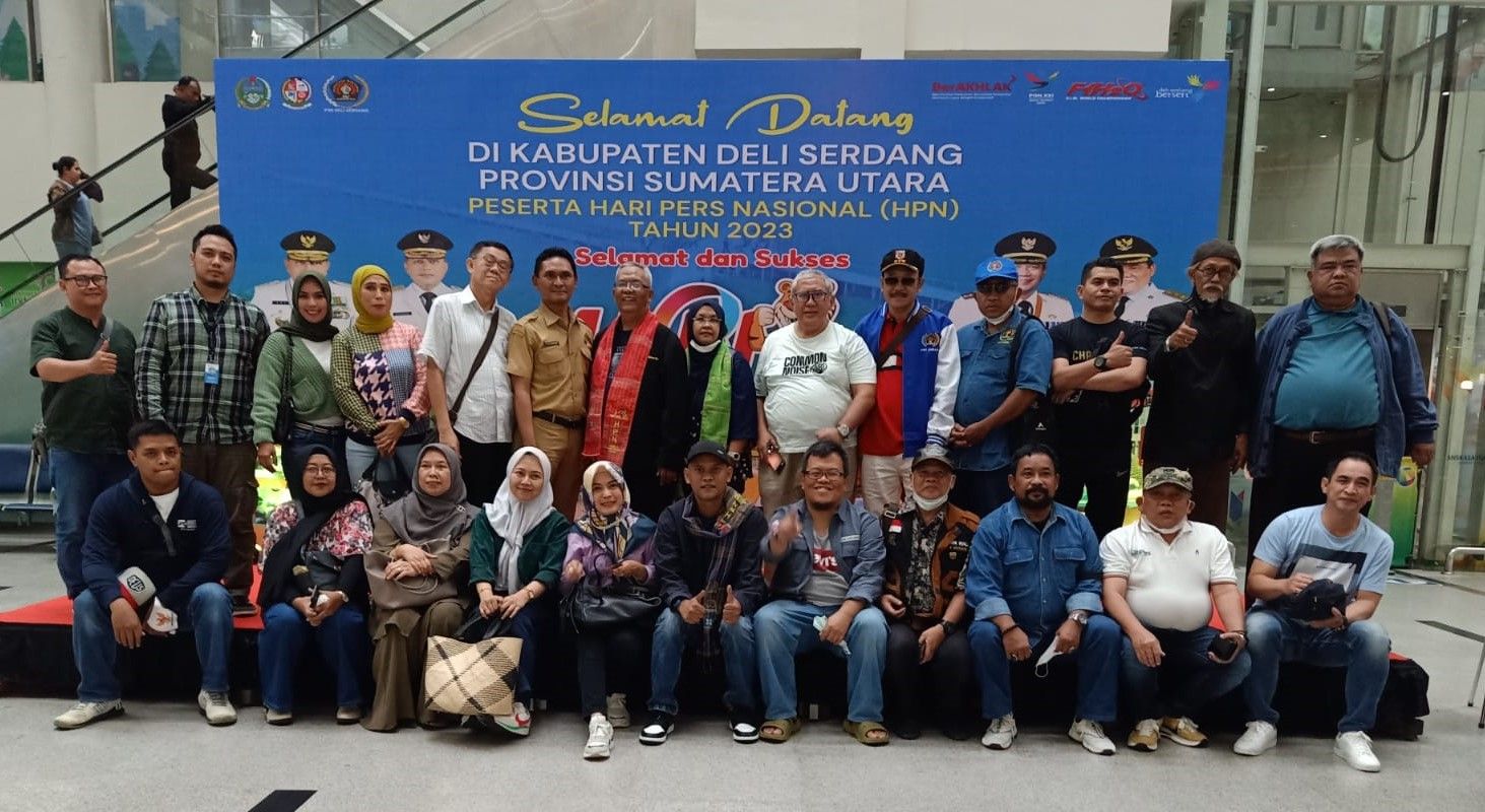 Wawakil PWI Jabar jeung IKWI Jabar nu milu ngahadiran acara/kagiatan HPN 2023 di Medan, sajolna di Bandara Internasional Kualanamu, Deli Serdang, Sumut, Senén soré, 6 Februari 2023.* 