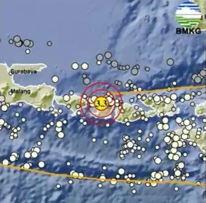 Lokasi gempa bumi di Lombok Utara NTB.