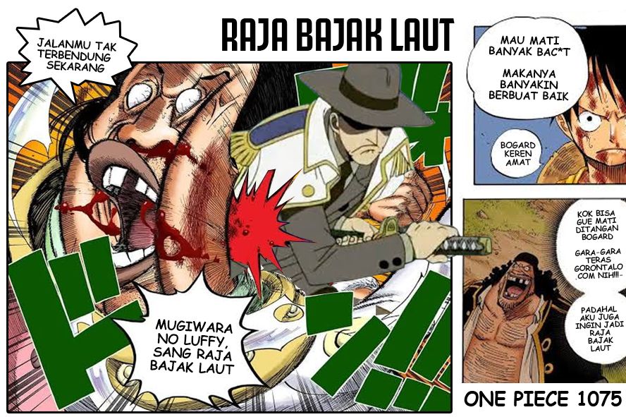 'Mugiwara no Luffy, Raja Bajak Laut', Teriakan Kurohige Menggema saat Tewas di Tangan Bogard di One Piece 1075