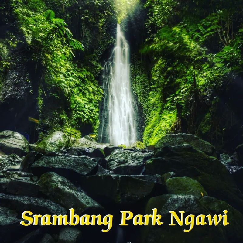 Air terjun Srambang Park di Lereng Gunung Lawu./Instagram @srambangparkngawi