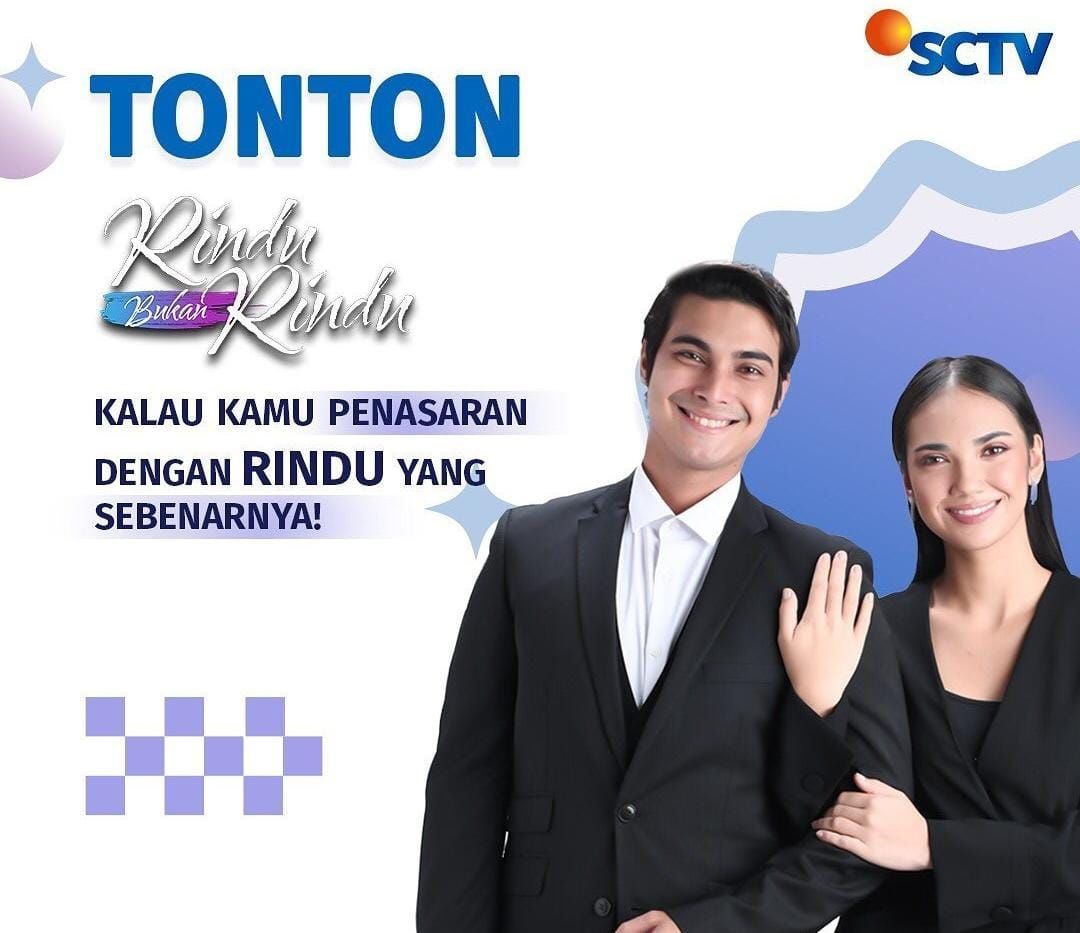 Jadwal acara TV SCTV hari ini, Sabtu, 11 Februari 2023, simak jam tayang sinetron Rindu Bukan Rindu dan Tajwid Cinta di sini.
