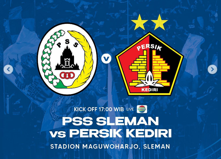 Prediksi PSS Sleman vs Persik Kediri Lanjutan BRI Liga 1 9 Februari 2023, Lengkap Link Live Streaming