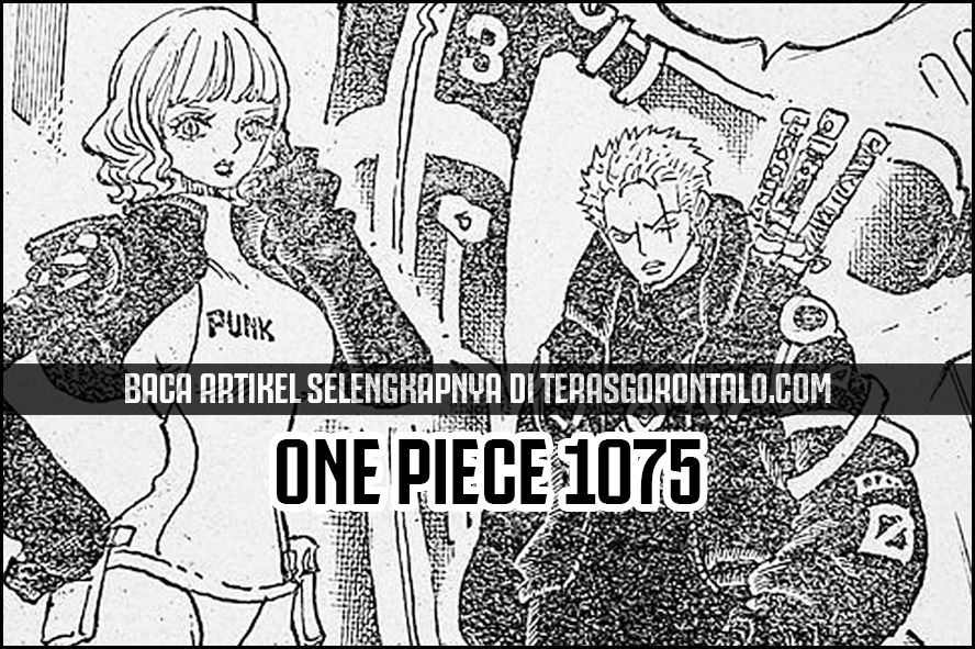 Roronoa Zoro dan Buckingham Stussy mengenakan seragam atau pakaian khusus Vegapunk di One Piece 1075.