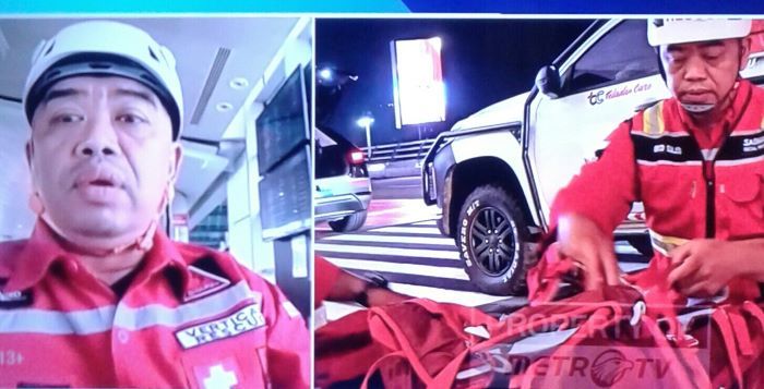 Relawan rescue RI Eko Sulistio yang dikirim pemerintah Indonesia ke Turki/tangkap layar dari live metrotv/