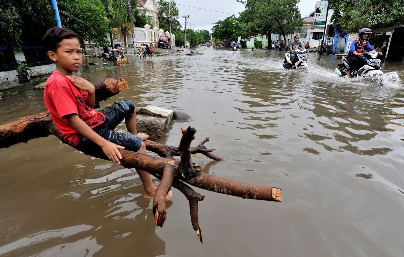 Ilustrasi banjir di Bekasi.