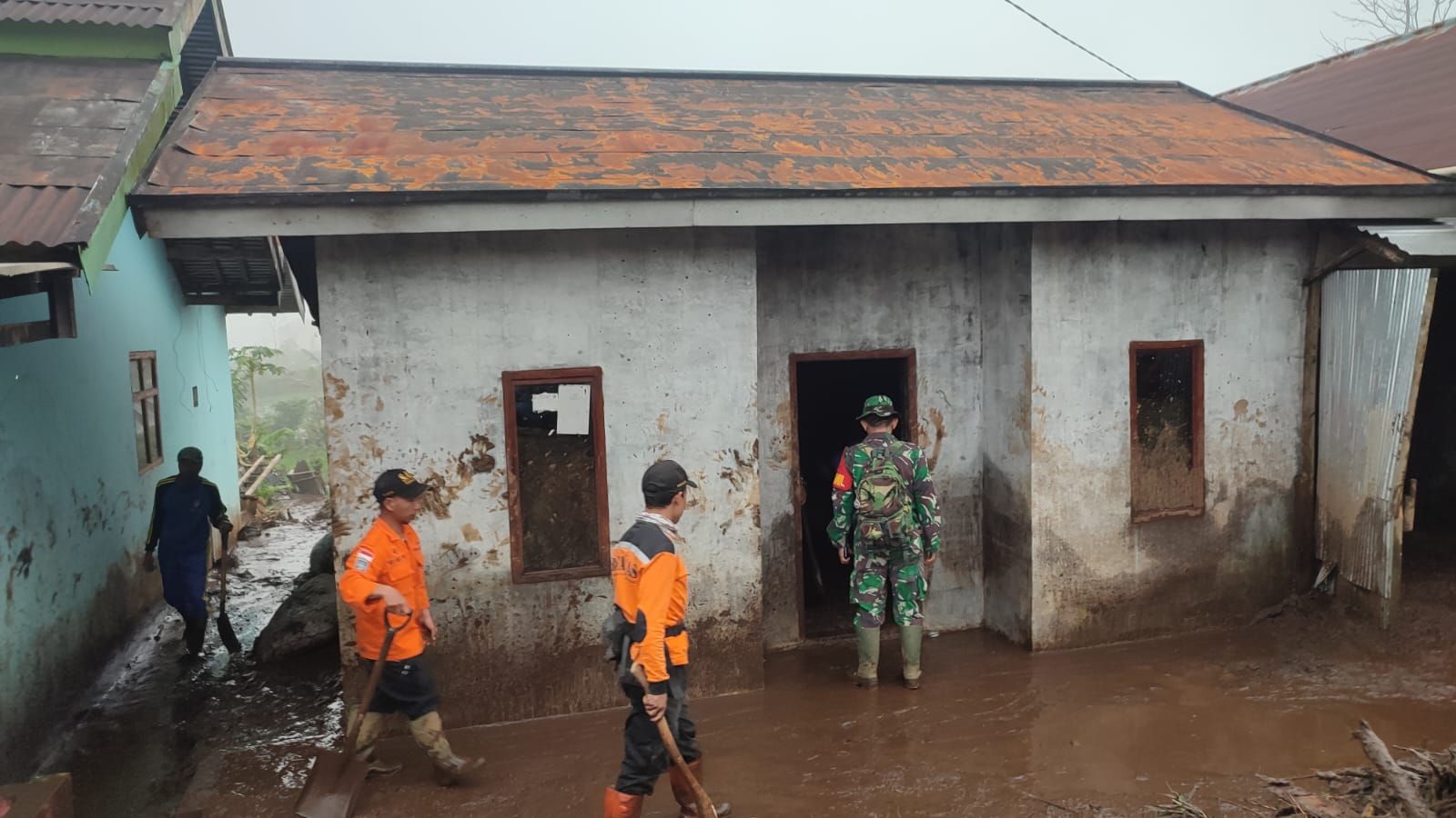 Rumah warga yabg terdampak banjir bandang Purbalingga 13 Februari 2023.*