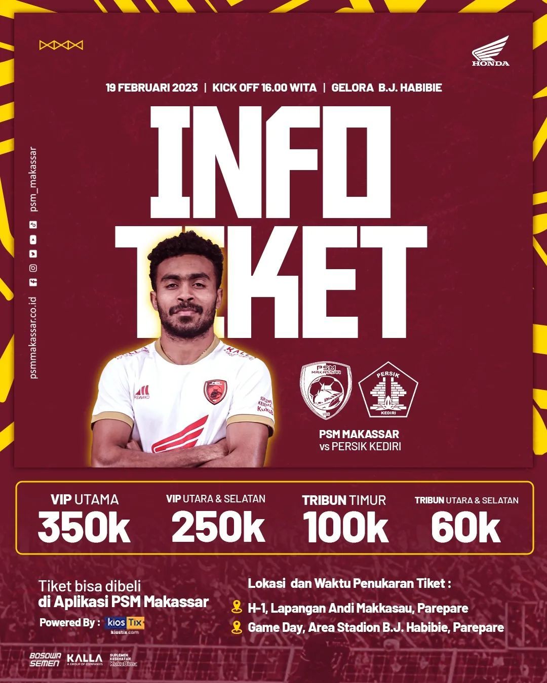 Tiket PSM Makassar vs Persik Kediri