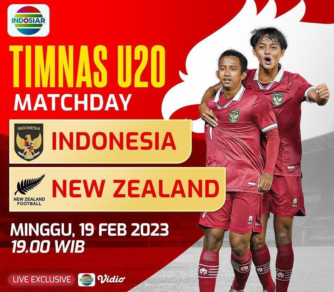 Link Streaming TV Online Timnas Indonesia U20 vs New Zealand