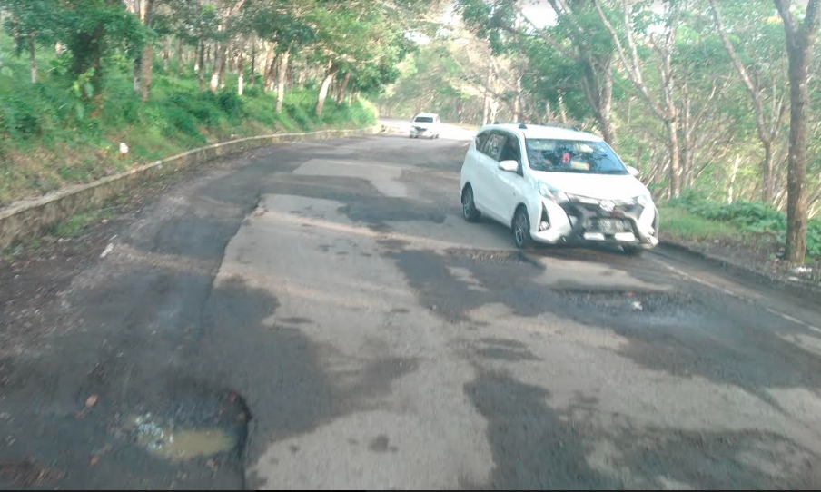 Sebagian jalur selatan, seperti wilayah Surade Sukabumi, kondisi jalan berlubang