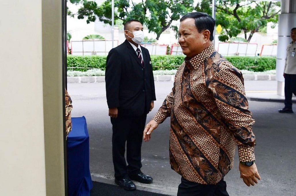 Menhan Prabowo Subianto dalam acara pelantikan BPP Hipmi periode 2022-2025 di Grand Ballroom Kempinski Hotel Jakarta, Senin (20/2/2023). Foto: Istimewa