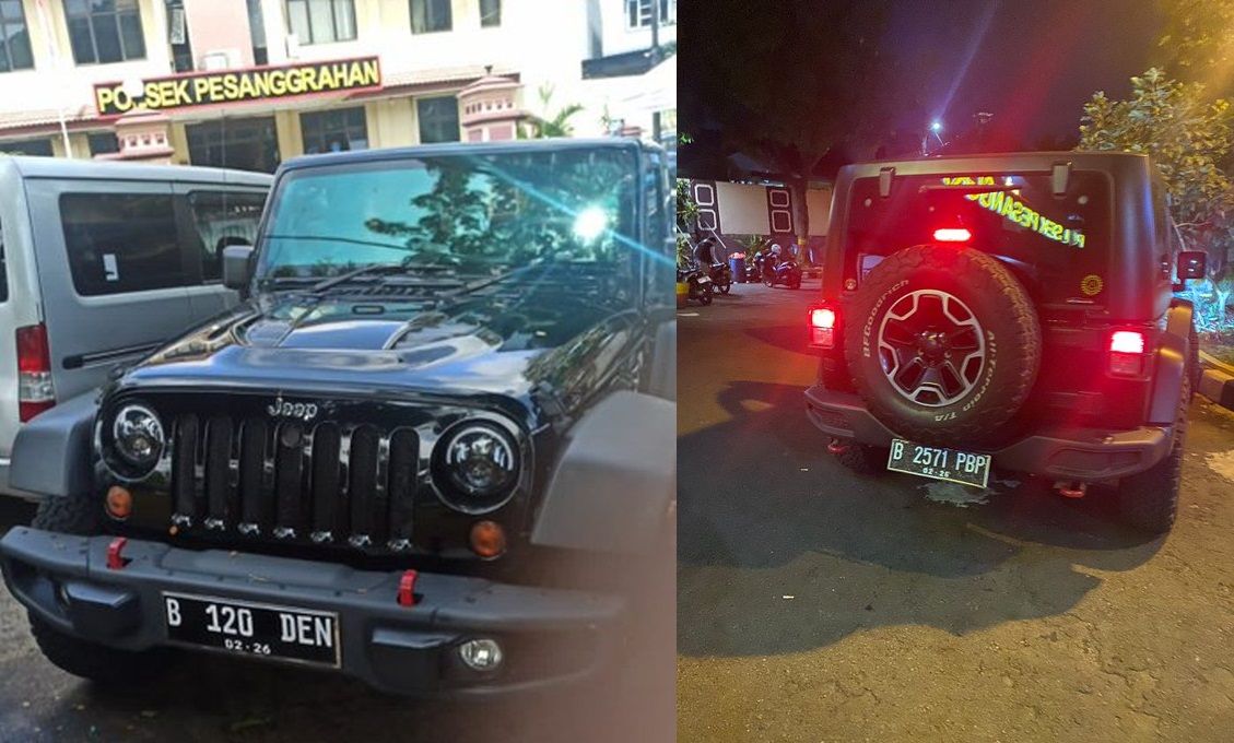 Mobil Jeep Rubicon yang digunakan Pelaku Ternyata Menggunakan Nomor Polisi Palsu