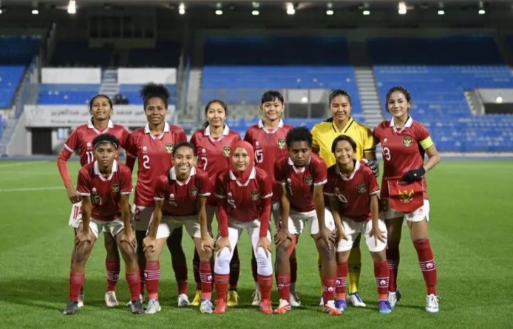 Skuad Timnas Wanita di babak pertama ketika menantang tim tuan rumah Arab Saudi dok PSSI
