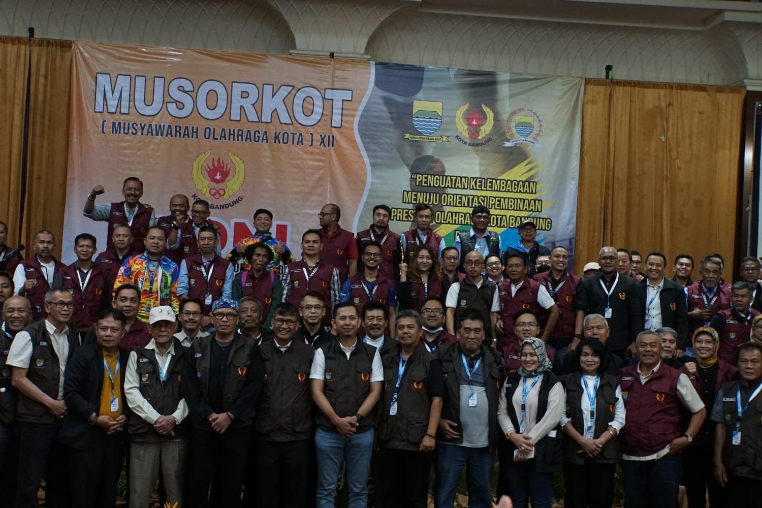 Nuryadi secara aklamasi terpilih menjadi Ketua Umum KONI Kota Bandung periode 2023-2027 bersama para peserta Musorkot Kamis 23 Februari 2023.