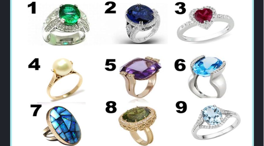 Tes psikologi yang akan mengungkapkan kepribadian anda melalui cincin yang dipilih dalam gambar.