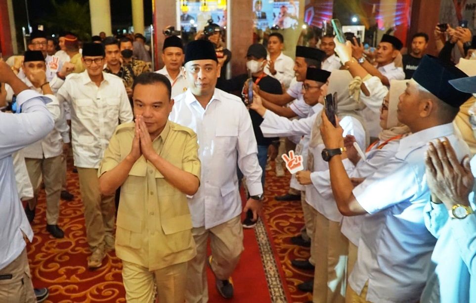 Ketua Harian DPP Partai Gerindra Sufmi Dasco Ahmad saat menghadiri rakorda DPD Gerindra Sulawesi Tenggara (Sultra), Jumat (25/2/2023). Foto: Gerindra