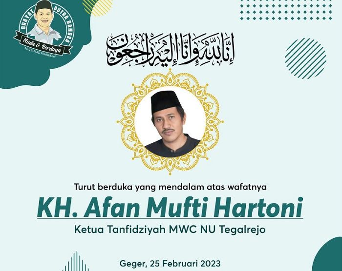 berita duka cita hari ini, KH Afan Mufti Hartoni meninggal dunia dalam kecelakaan di Tol Karanganyar Jawa Tengah Sabtu dini 25 Februari 2023
