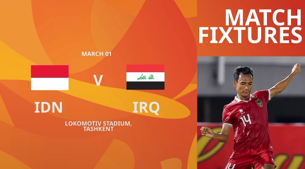 Laga Piala Asia U-20 2023 Grup A Indonesia VS Irak, link live streaming dan prediksi pertandingan.