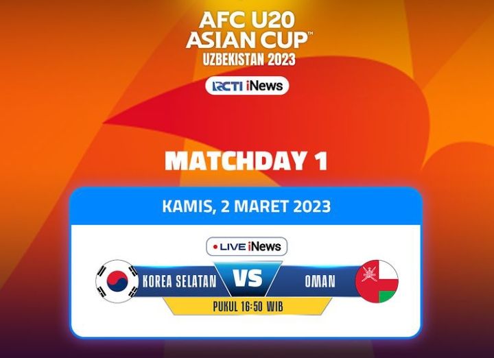 Korea Selatan U20 vs Oman Live Dimana, TV Apa, Jam Berapa? Jadwal Siaran Langsung Piala Asia 2023 Hari Ini