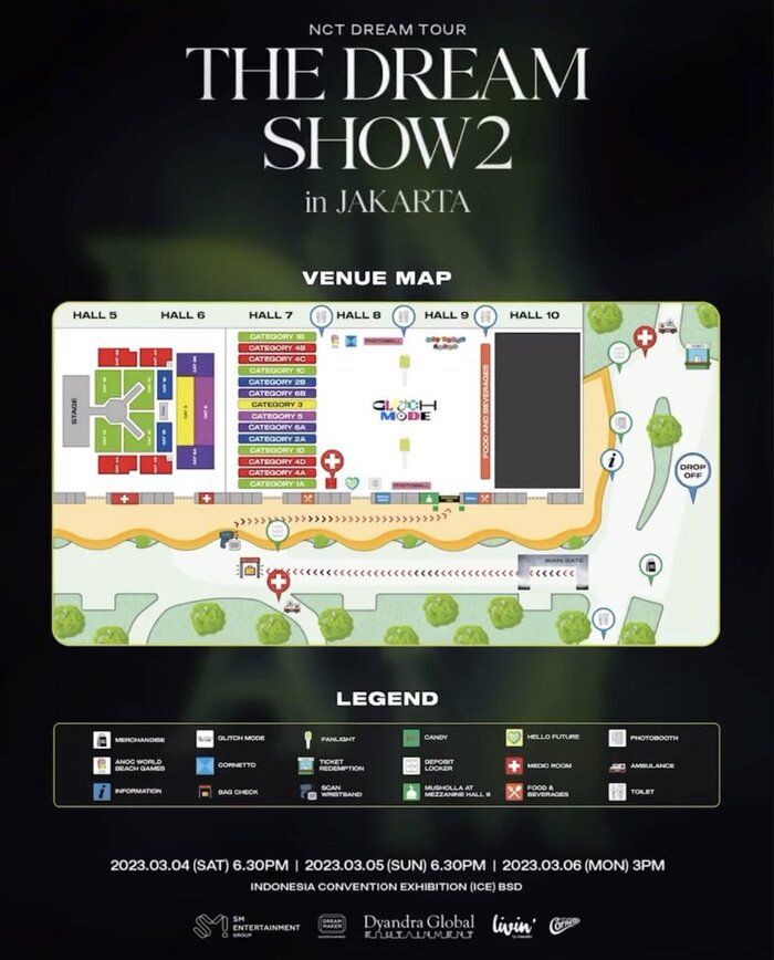 venue map NCT Dream ‘The Dream Show 2’ di Jakarta / @SMTOWN_JKT / Twitter