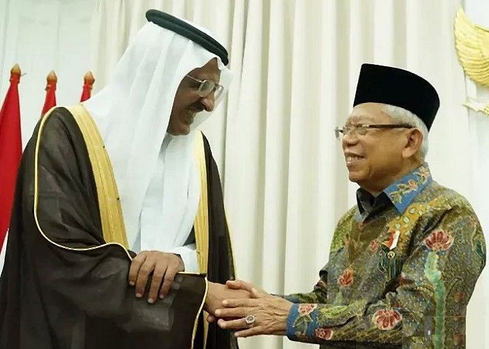  Wapres Ma'ruf Amin saat menerima Kunjungan Kehormatan Duta Besar Kerajaan Arab Saudi untuk RI Y.M. Faisal Abdullah H. Amodi, di Kediaman Resmi Wakil Presiden, Jakarta, Senin 27 Februari 2023.