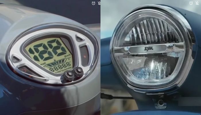 Tampilan speedometer dan headlamp dari SYM Fiddle 125. (Tangkapan layar YouTube/YRP Official)