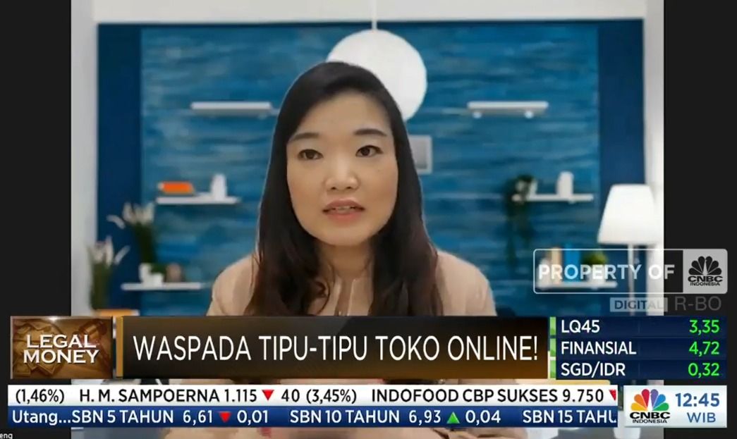 Founder royal garden spa Anita Feng dalam tayang di salah satu stasiun TV.