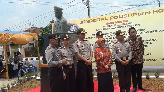 Suasana peresmian patung Jendral Polisi Hoegeng di Kota Banjar pada 14 Oktober 2016 lalu.*