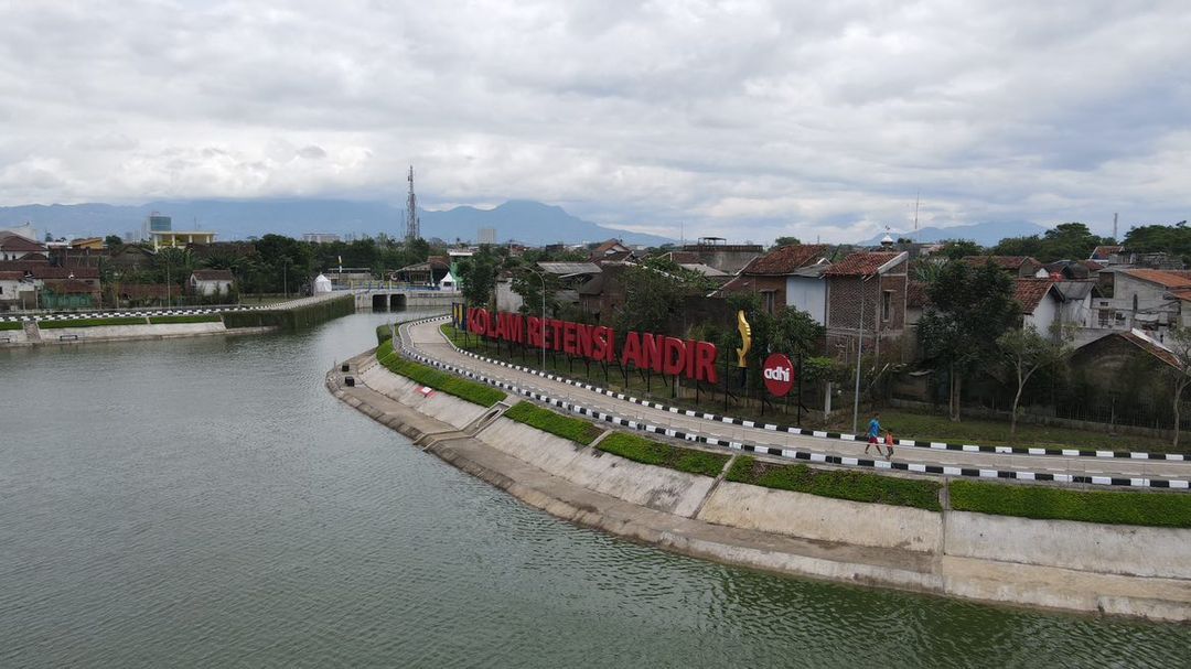Penampakan Kolam Retensi Andir di Kabupaten Bandung, Sabtu 4 Maret 2023.