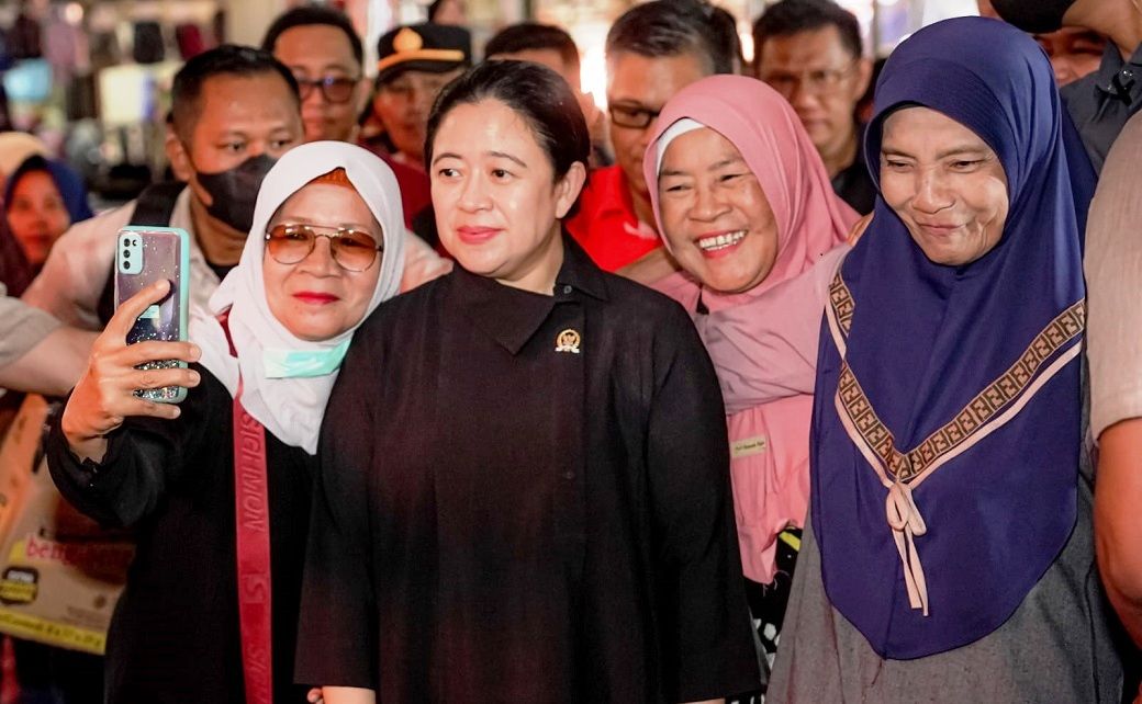 Ketua DPR RI Puan Maharani mengunjungi Pasar Indralaya di Kabupaten Ogan Ilir di Sumatera Selatan, Sabtu (4/3/2023). Foto: Istimewa