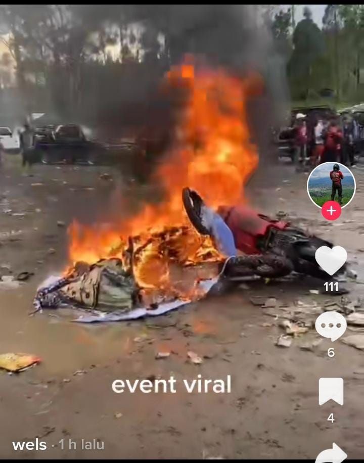 Event Motor Trail di Rancaupas Ciwideuy Bandung Ricuh Bakar Motor.