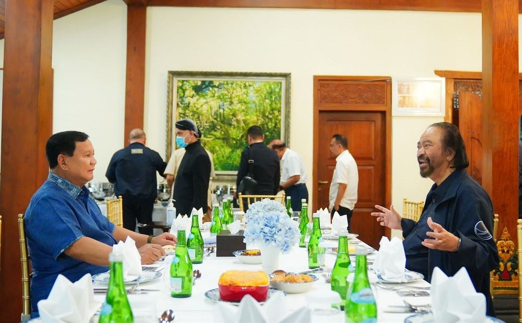 Ketua Umum Partai NasDem Surya Paloh dan Ketua Umum Partai Gerindra Prabowo Subianto menggelar pertemuan pada Minggu, 5 Maret 2023.
