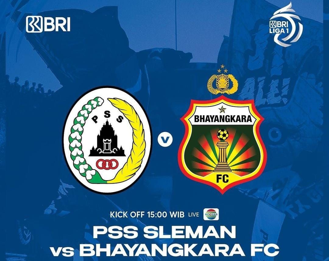 Link live streaming PSS Sleman vs Bhayangkara FC hari ini, nonton siaran langsung BRI Liga 1 di Indosiar. Cek di sini.