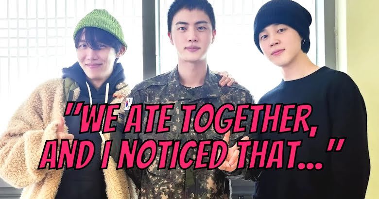 Jimin dan J Hope mengunjungi Jin BTS yang menyampaikan kabar baik untuk ARMY.*  
