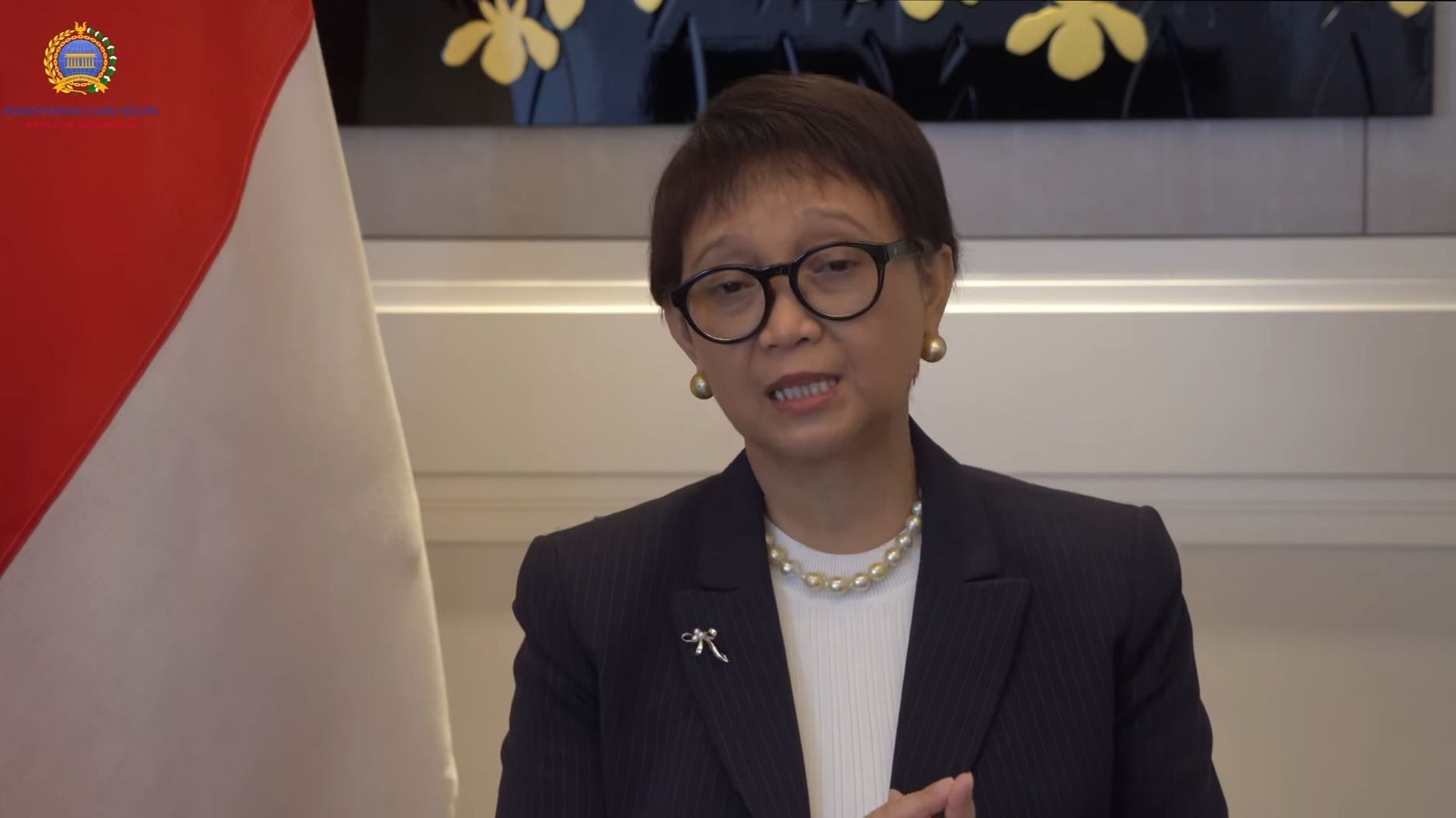 Menteri Luar Negeri RI Retno Marsudi saat menyampaikan keterangan pers 