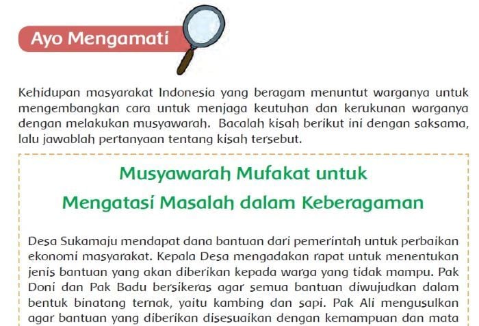 Kunci Jawaban Tema 7 Kelas 5 Halaman 180: Sikap Mengutamakan Musyawarah ...