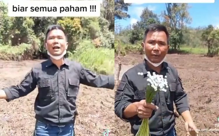 Mang Uprit, petani bunga edelweis di ranca upas yang lahannya hancur dilindas rombongan pemotor trail.