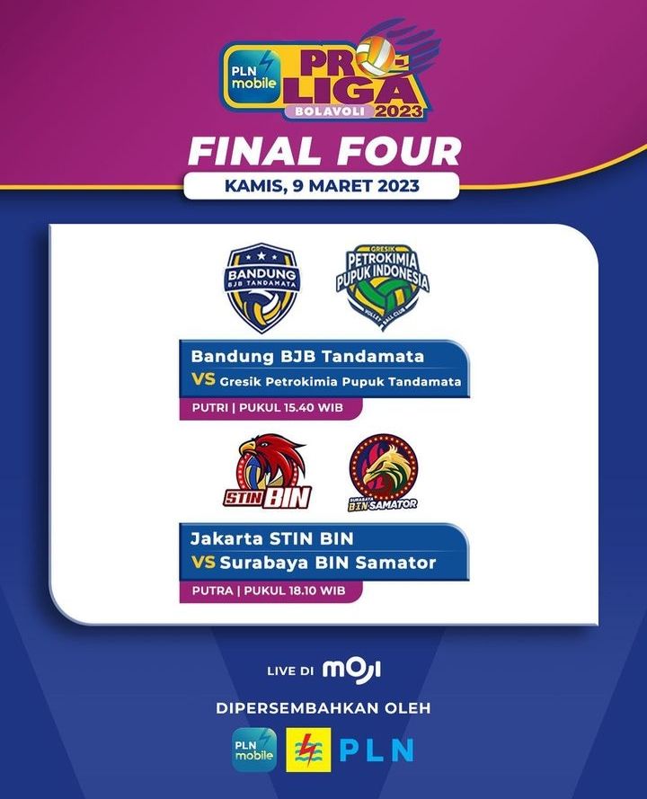 Jadwal Acara MOJI TV: PLN Mobile Proliga 
