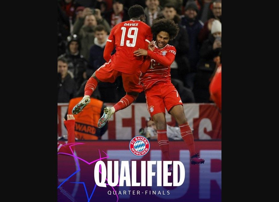 Jadwal Acara SCTV /Bayern Munich lolos ke perempat final Liga Champions UEFA