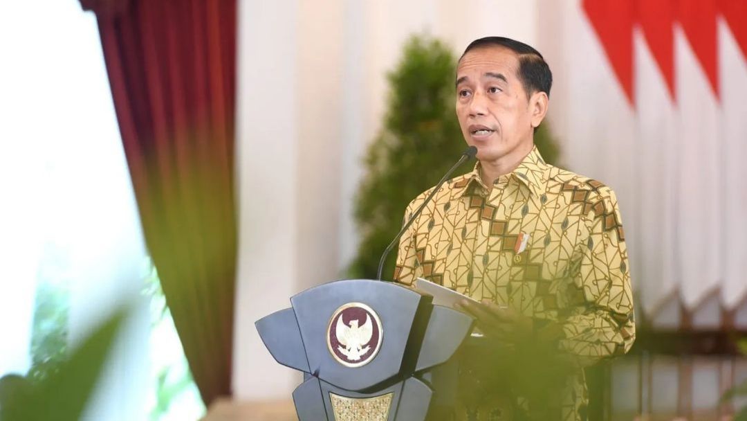 Presiden Joko Widodo saat berpidato