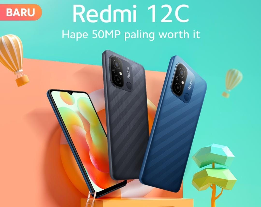 Spesifikasi Redmi 12C Resmi Hadir di Indonesia, harga di bawah Rp 2 juta, kamera 50MP disertai baterai 5000 mAh cocok untuk fotografi dan main game.