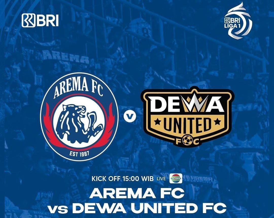 link live streaming Indosiar siaran langsung pertandingan BRI Liga 1 antara Arema FC vs Dewa United FC hari ini