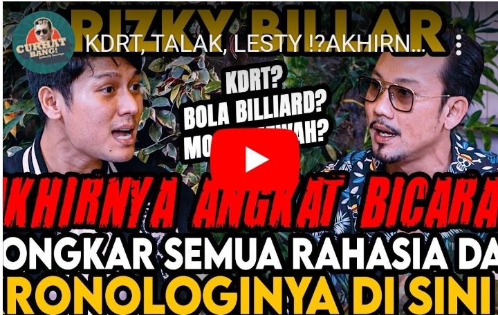 Blak-Blakkan! Rizky Billar Akui Hanya Gertak Lesti Kejora dalam Kasus KDRT