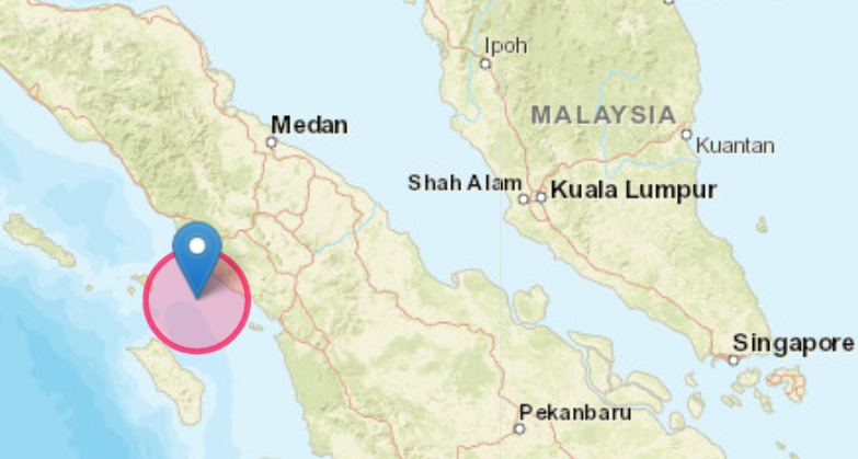 Titik pusat gempa bumi berada di Kota Aceh Singkil