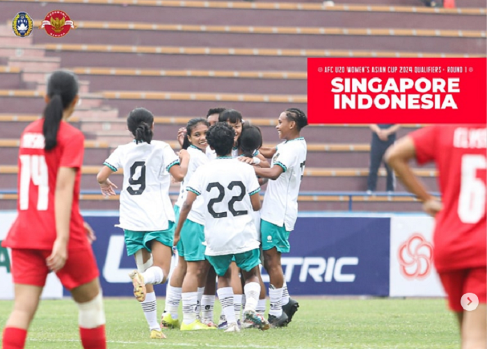 skor hasil akhir timnas putri Indonesia vs Singapura.