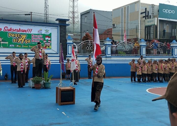 Peserta Pesta Siaga di Kecamatan Batur ikuti upacara pembukaan pada Sabtu 11 Maret 2023