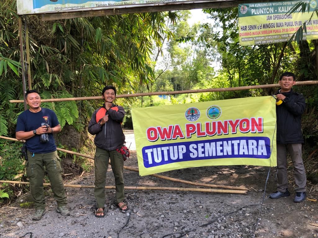 OWA(Objek Wisata Alam) Plunyon di Kali Kuning, Cangkringan, Sleman, DIY yang ditutup sementara.*