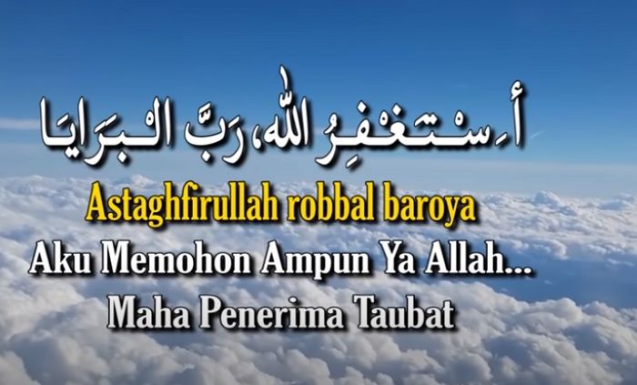  Bacaan dzikir taubat penenang hati atau lirik sholawat 'Astaghfirullah Robbal Baroya' full dalam teks Arab, Latin, dan Artinya