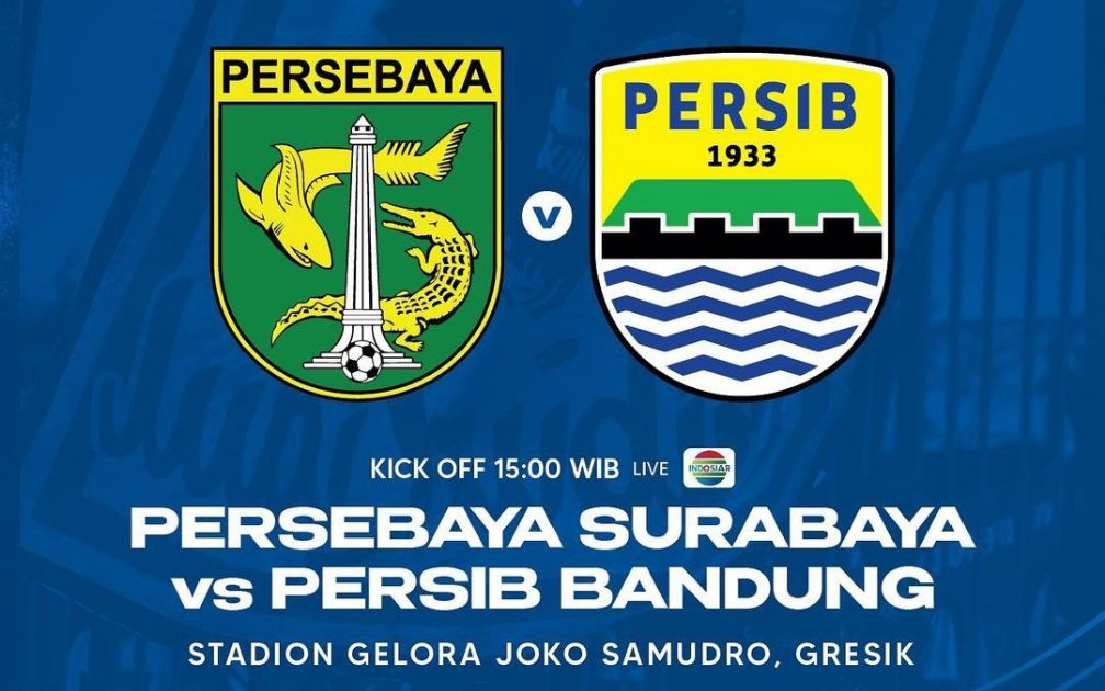 Link live streaming Persebaya Surabaya vs Persib Bandung sore ini.