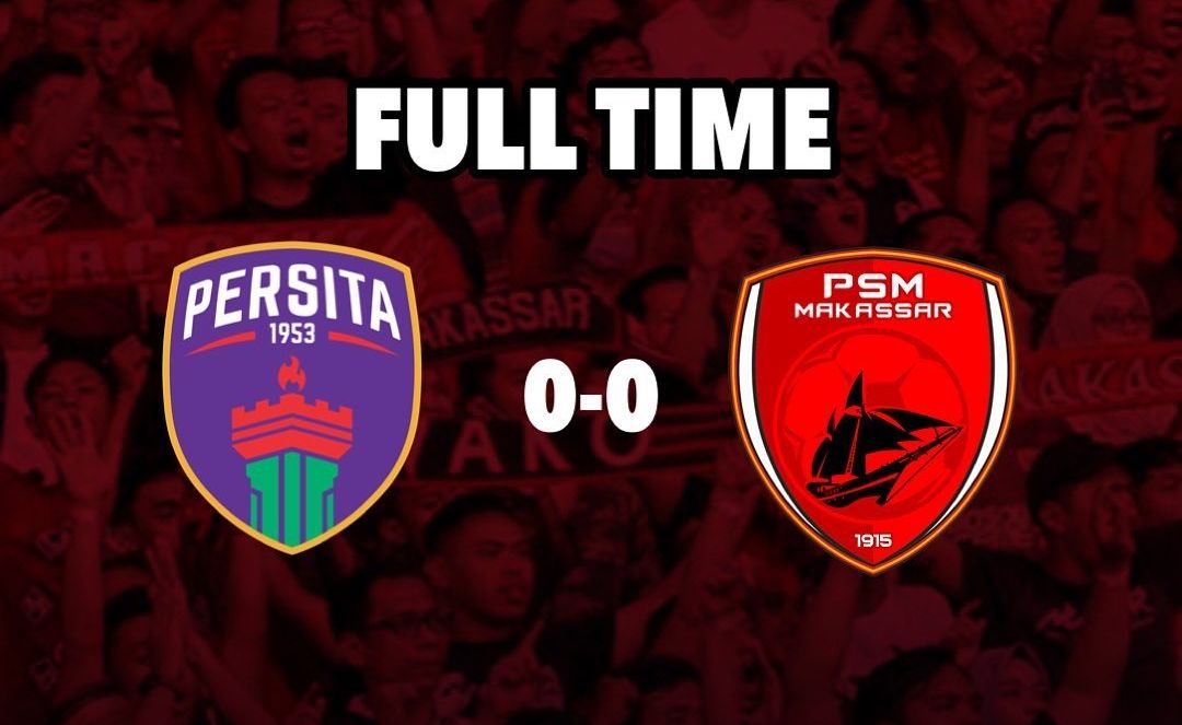 Ilustrasi hasil pertandingan Persita vs PSM Makassar.
